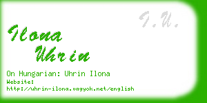 ilona uhrin business card